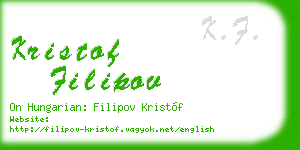 kristof filipov business card